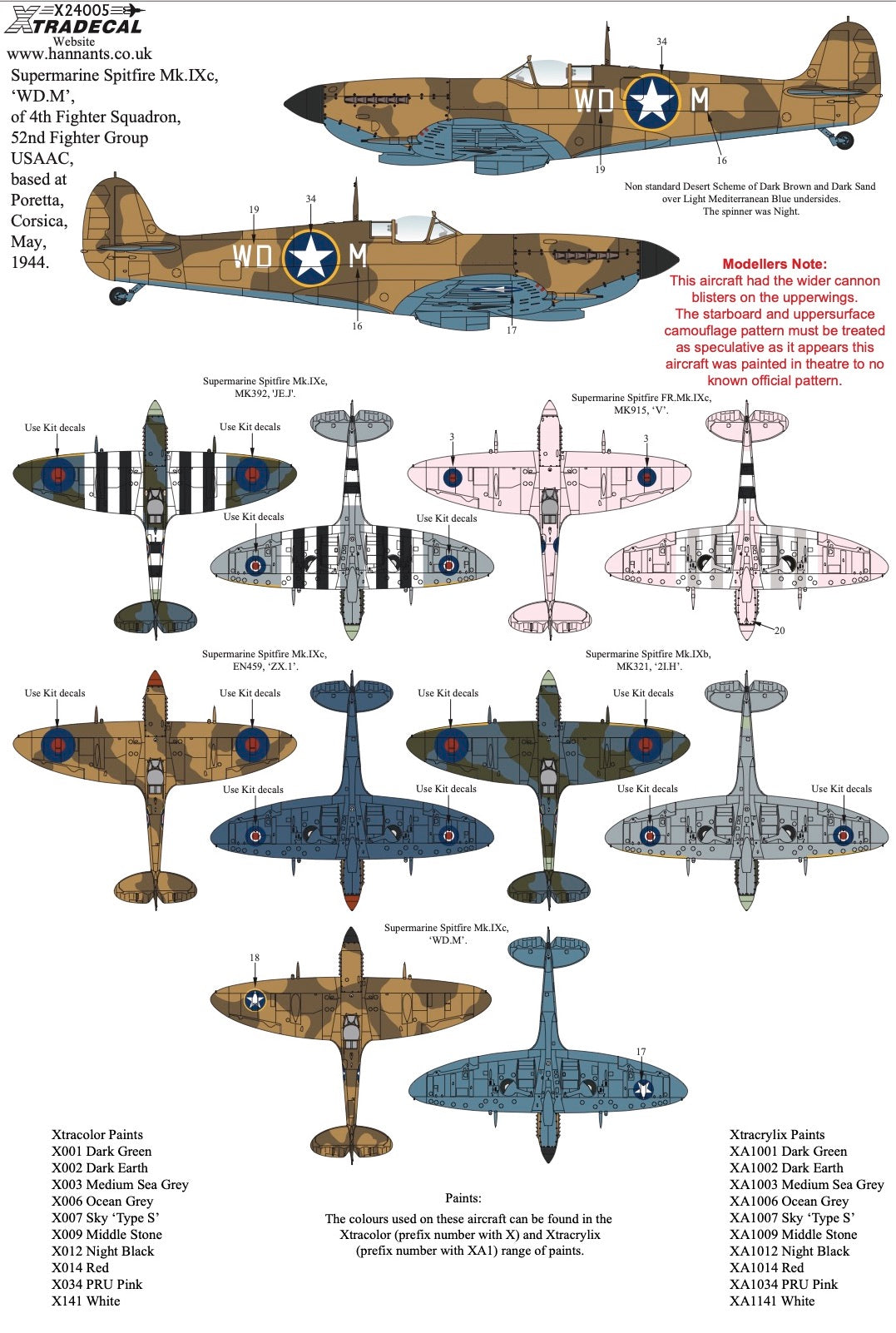 Xtradecal 24005 1:24 Supermarine Spitfire Mk.IX Collection Part 2