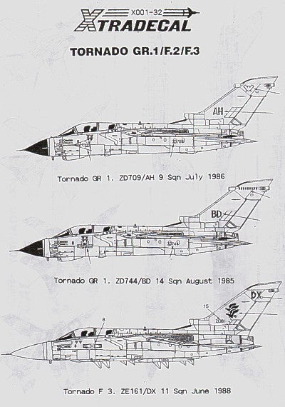 Xtradecal 32001 1:32 Panavia Tornado GR.1/F.3