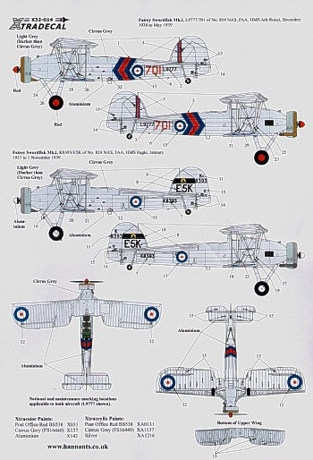 Xtradecal 32014 1:32 Fairey Swordfish Mk.I