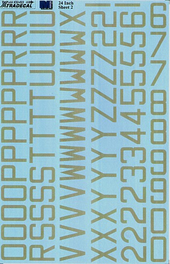 Xtradecal 32023 1:32 RAF Code Letters & Numbers 24" Double Sheet