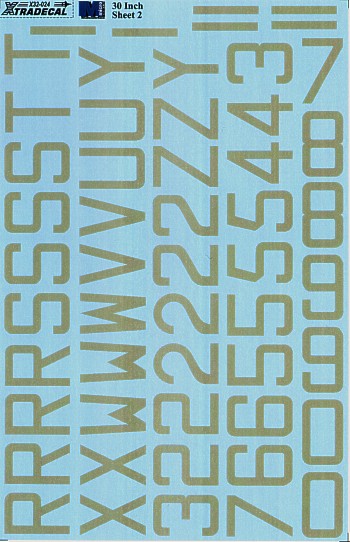 Xtradecal 32024 1:32 RAF Code Letters & Numbers 30" Double Sheet