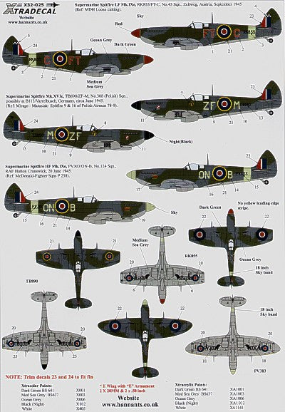 Xtradecal 32025 1:32 Supermarine Spitfire Mk.IXe/Mk.XVIe