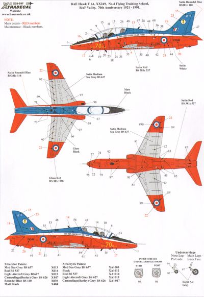 Xtradecal 32037 1:32 BAe Hawk T.1A