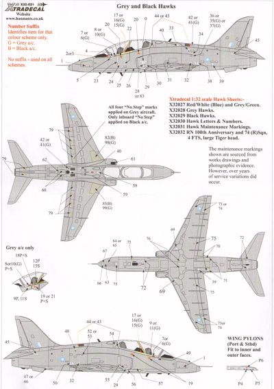 Xtradecal 32039 1:32 BAe Hawk T.1