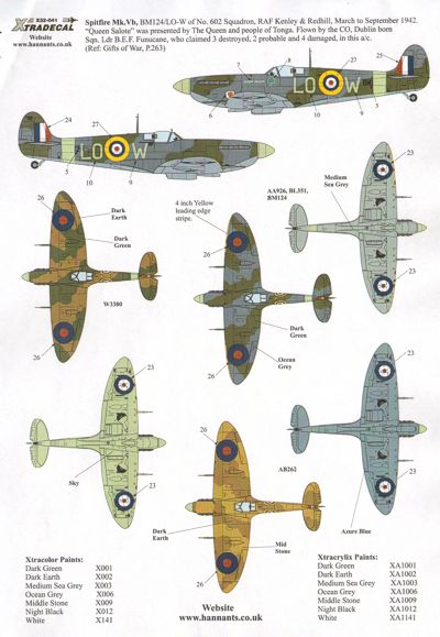 Xtradecal 32041 1:32 Supermarine Spitfire Mk.Vb Early