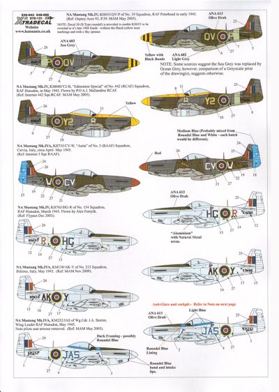 Xtradecal 32043 1:32 North-American P-51D Mustang Mk.IV