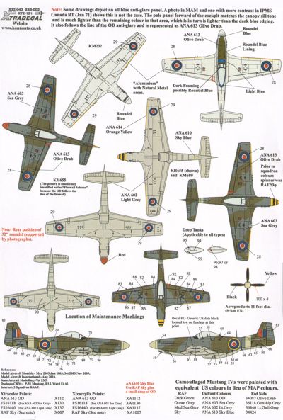 Xtradecal 32043 1:32 North-American P-51D Mustang Mk.IV