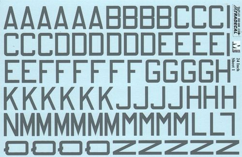 Xtradecal 32046 1:32 RAF Grey Code Letters & Numbers 24" Double Sheet