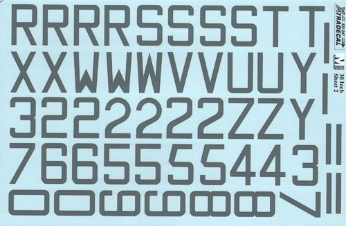 Xtradecal 32047 1:32 RAF Grey Code Letters & Numbers 30" Double Sheet