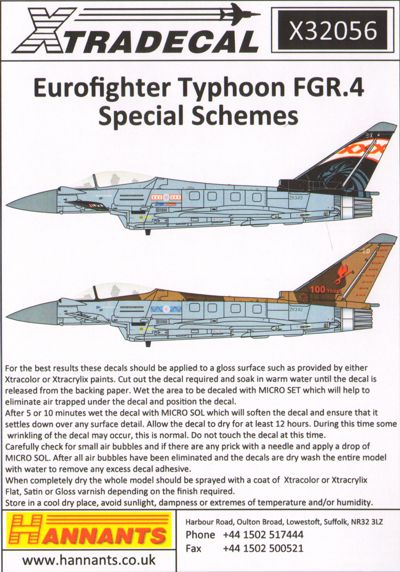 Xtradecal 32056 1:32 BAe Eurofighter Typhoon FGR.4 Special Schemes