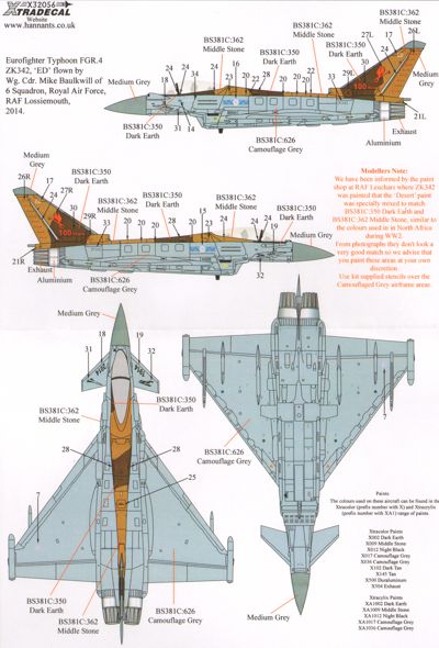 Xtradecal 32056 1:32 BAe Eurofighter Typhoon FGR.4 Special Schemes