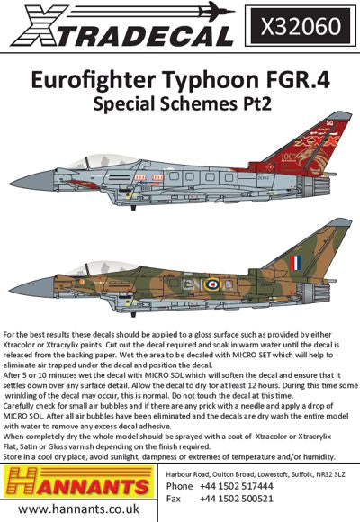 Xtradecal 32060 1:32 Eurofighter Typhoon FGR.4 Special Schemes Part 2