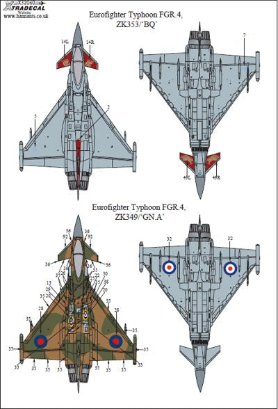 Xtradecal 32060 1:32 Eurofighter Typhoon FGR.4 Special Schemes Part 2