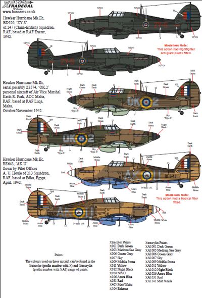 Xtradecal 32062 1:32 Hawker Hurricane Mk.IIc Part 1