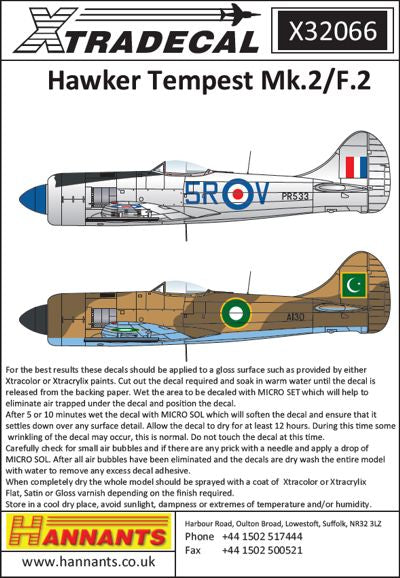 Xtradecal 32066 1:32 Hawker Tempest Mk.II