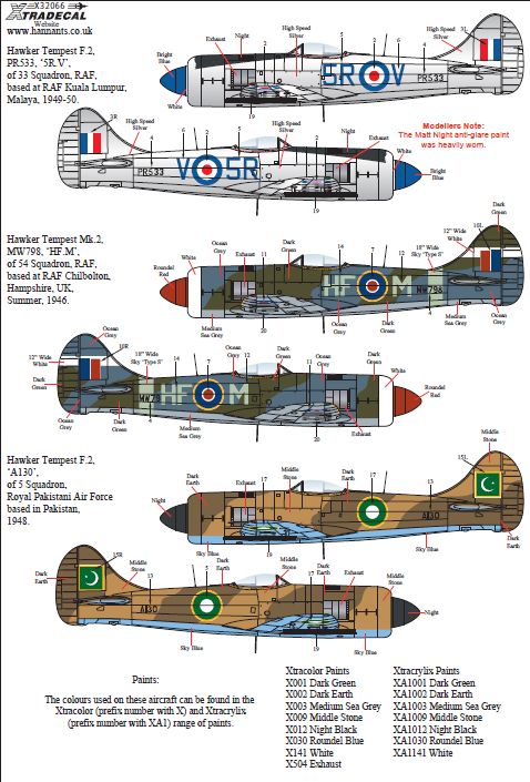 Xtradecal 32066 1:32 Hawker Tempest Mk.II