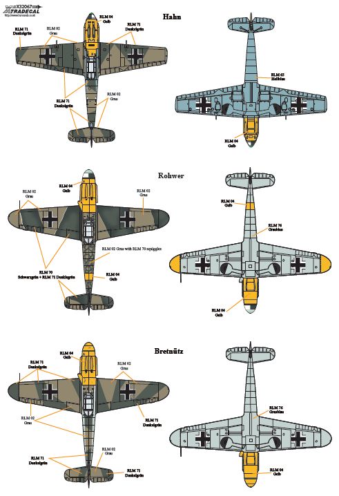 Xtradecal 32067 1:32 Messerschmitt Bf-109's with Stab Markings Part 2