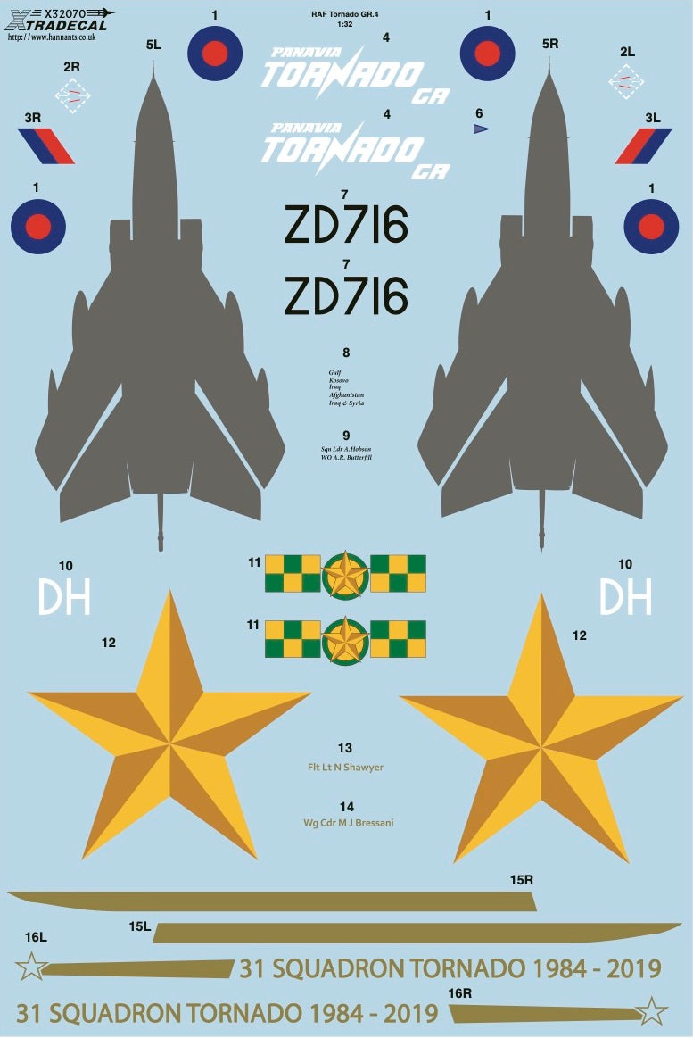 Xtradecal 32070 1:32 RAF Panavia Tornado GR.4