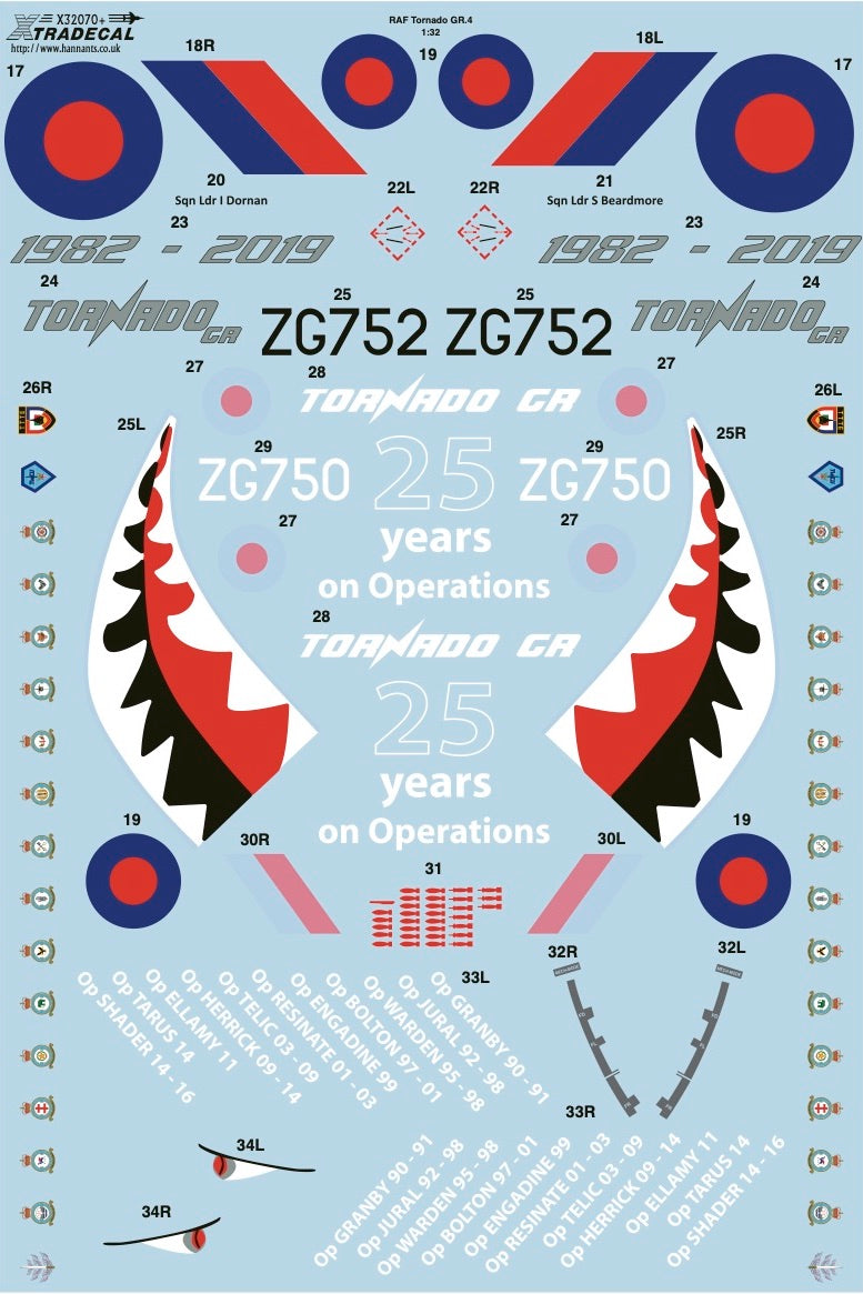 Xtradecal 32070 1:32 RAF Panavia Tornado GR.4