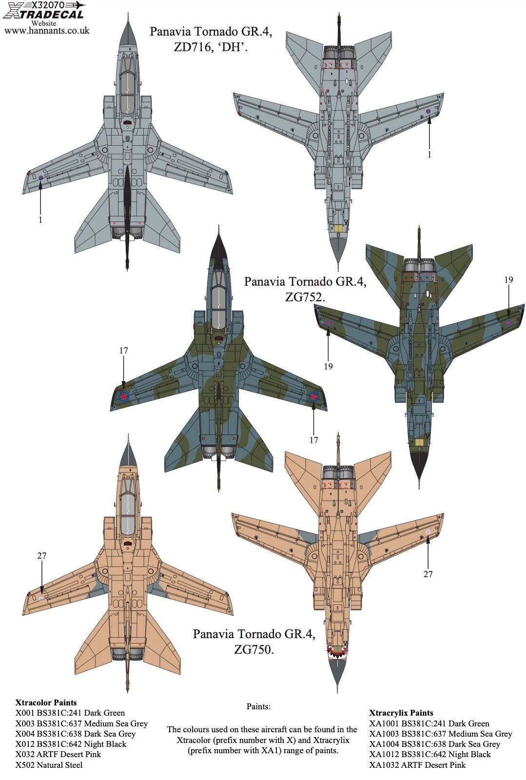 Xtradecal 32070 1:32 RAF Panavia Tornado GR.4