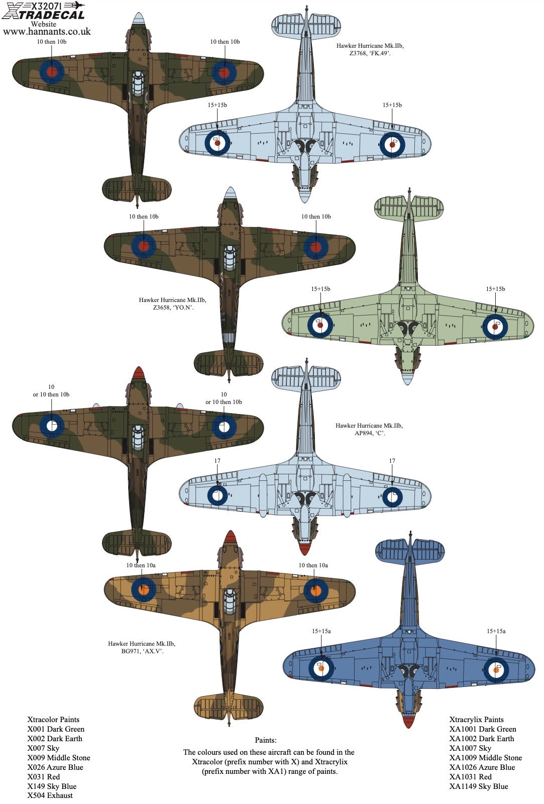 Xtradecal 32071 1:32 Hawker Hurricane Mk.IIb Collection Part 1