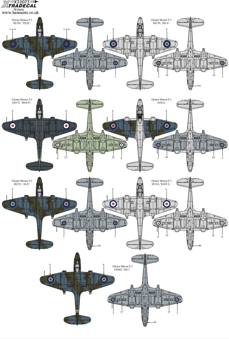 Xtradecal X32073 1:32 Gloster Meteor F.3 Collection