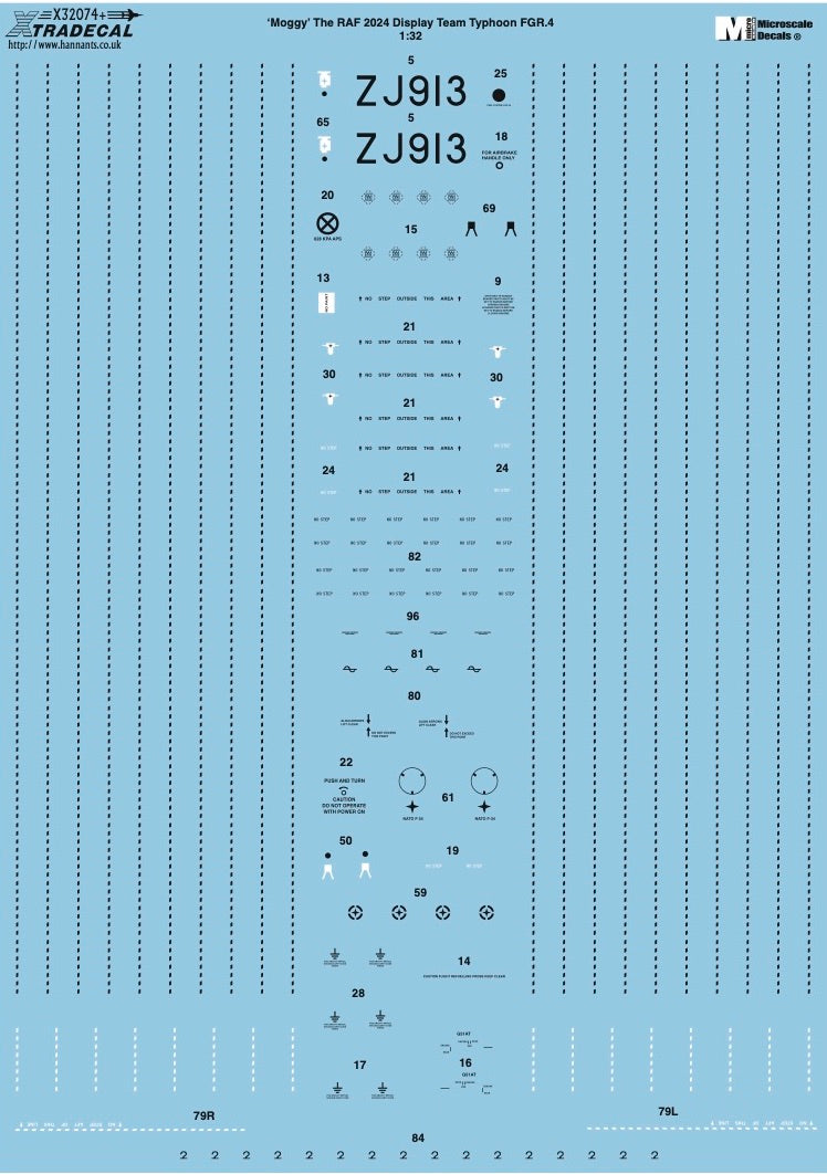 Xtradecal X32074 1:32 Moggy The RAF 2024 Display Team Eurofighter Typhoon FGR.4