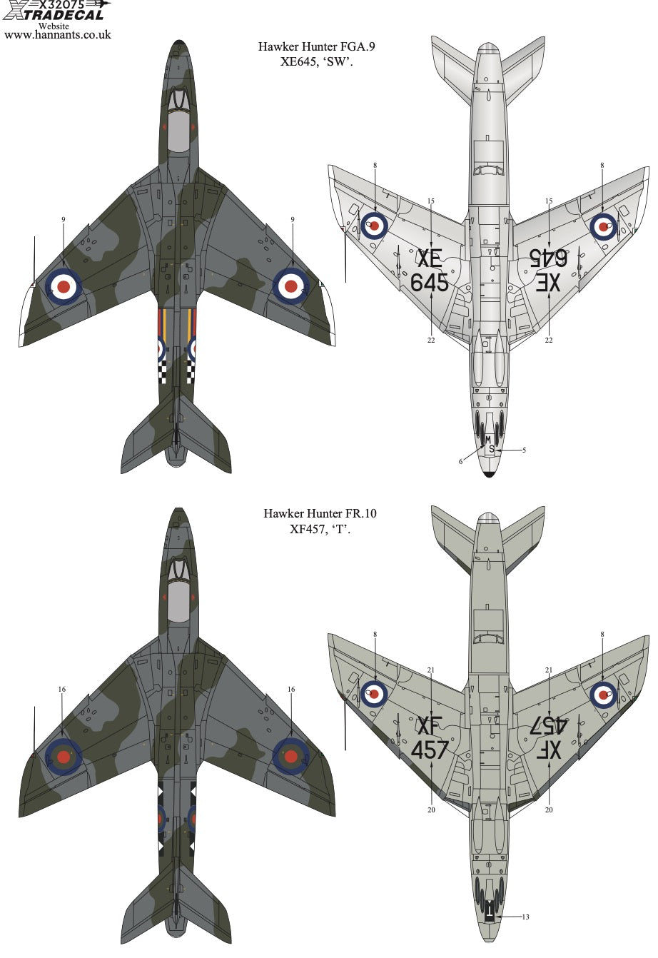 Xtradecal X32075 1:32 Hawker Hunter FGA.9/FR.10