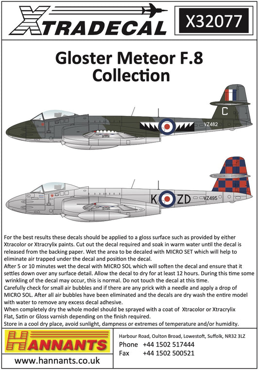 Xtradecal X32077 1:32 Gloster Meteor F.8