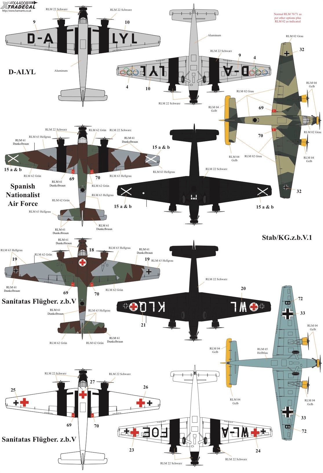 Xtradecal 44008 1:144 Junkers Ju-52/3m