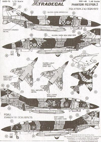 Xtradecal X48001 1:48 McDonnell-Douglas FG.1/ FGR.2