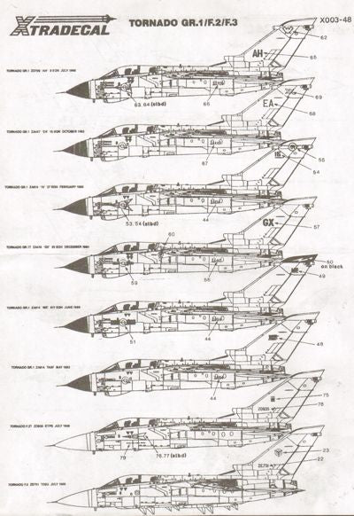 Xtradecal 48003 1:48 Panavia Tornado GR.1/F.2/F.3