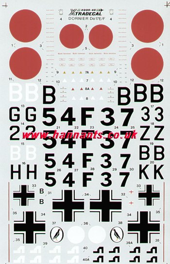 Xtradecal 48009 1:48 Dornier Do-17E/Do-17F