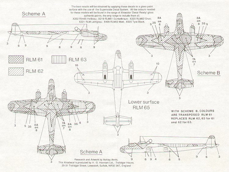 Xtradecal 48009 1:48 Dornier Do-17E/Do-17F