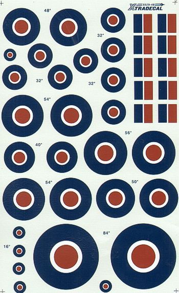 Xtradecal X48029 1:48 RAF National Insignia/Roundels C Type
