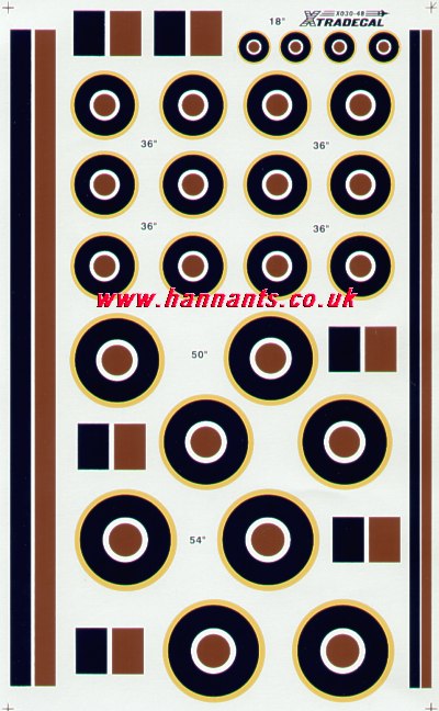 Xtradecal 48030 1:48 RAF National Insignia/Roundels C1 Type