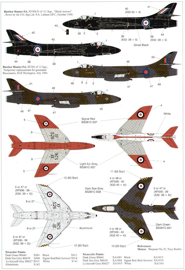 Xtradecal 48033 1:48 Hawker Hunter F.6