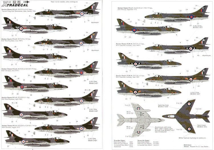 Xtradecal 48034 1:48 Hawker Hunter FGA.9/FR.10