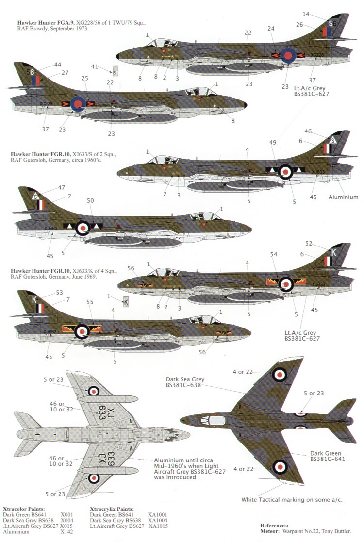 Xtradecal 48034 1:48 Hawker Hunter FGA.9/FR.10