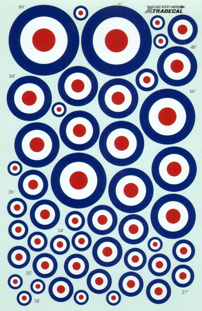 Xtradecal 48037 1:48 RAF Post War D Type Roundels