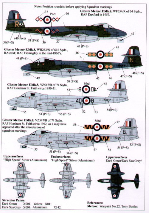 Xtradecal 48043 1:48 Gloster Meteor F.8