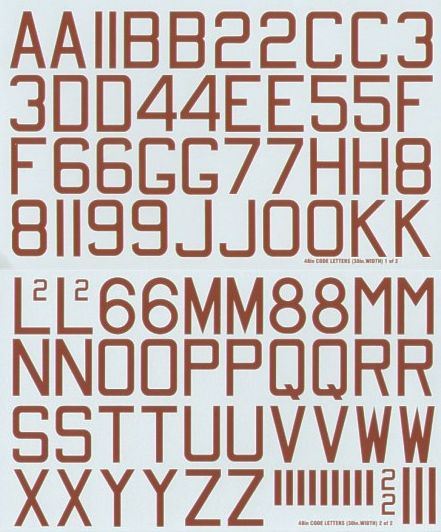 Xtradecal 48048 1:48 RAF WWII Red 48", 30" and 6" Bomber Squadron Code Letters & Numbers