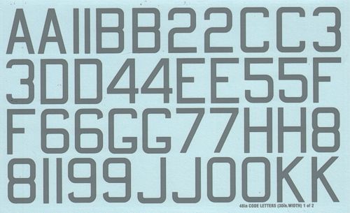 Xtradecal 48050 1:48 RAF WWII Medium Sea Grey 48" and 30" Bomber Squadron Code Letters & Numbers