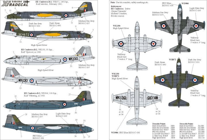 Xtradecal 48054 1:48 BAC/EE Canberra B.2 Part 2