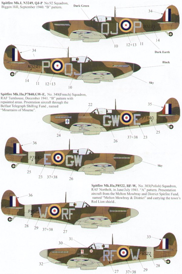 Xtradecal X48059 1:48 Supermarine Spitfire Mk.I/ Supermarine Spitfire Mk.II