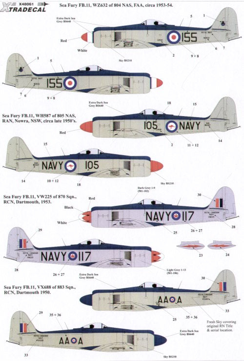 Xtradecal 48061 1:48 Hawker Sea Fury FB.11