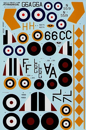 Xtradecal 48072 1:48 Fleet Air Arm Gloster Sea Gladiator Mk.I, Fairey Fulmar & Blackburn Skua