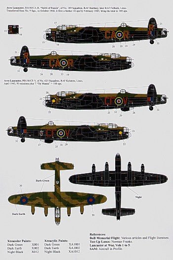 Xtradecal X48074 1:48 Avro Lancaster B Mk.I/III Ton-Up Avro Lancasters