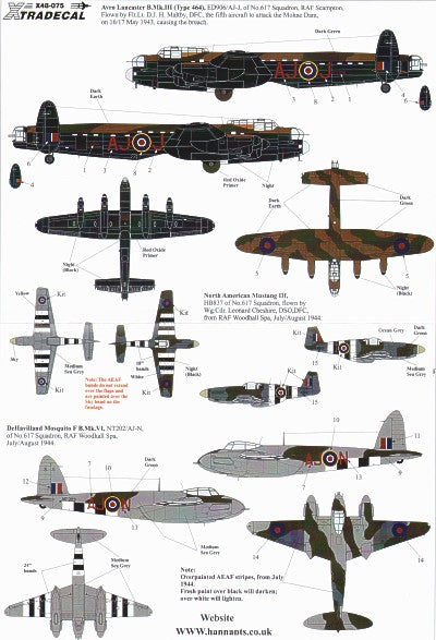 Xtradecal 48075 1:48 617 (Dambusters) Squadron 1943-2008