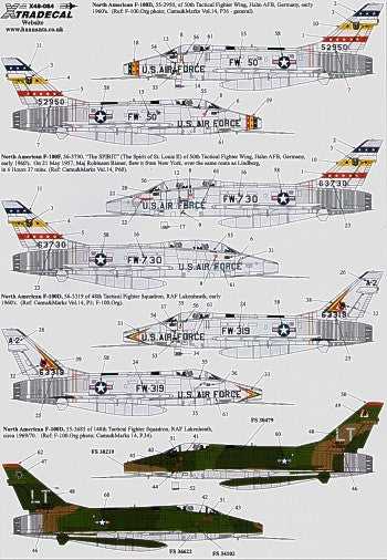 Xtradecal 48084 1:48 North-American F-100D/F Super Sabre Part 2